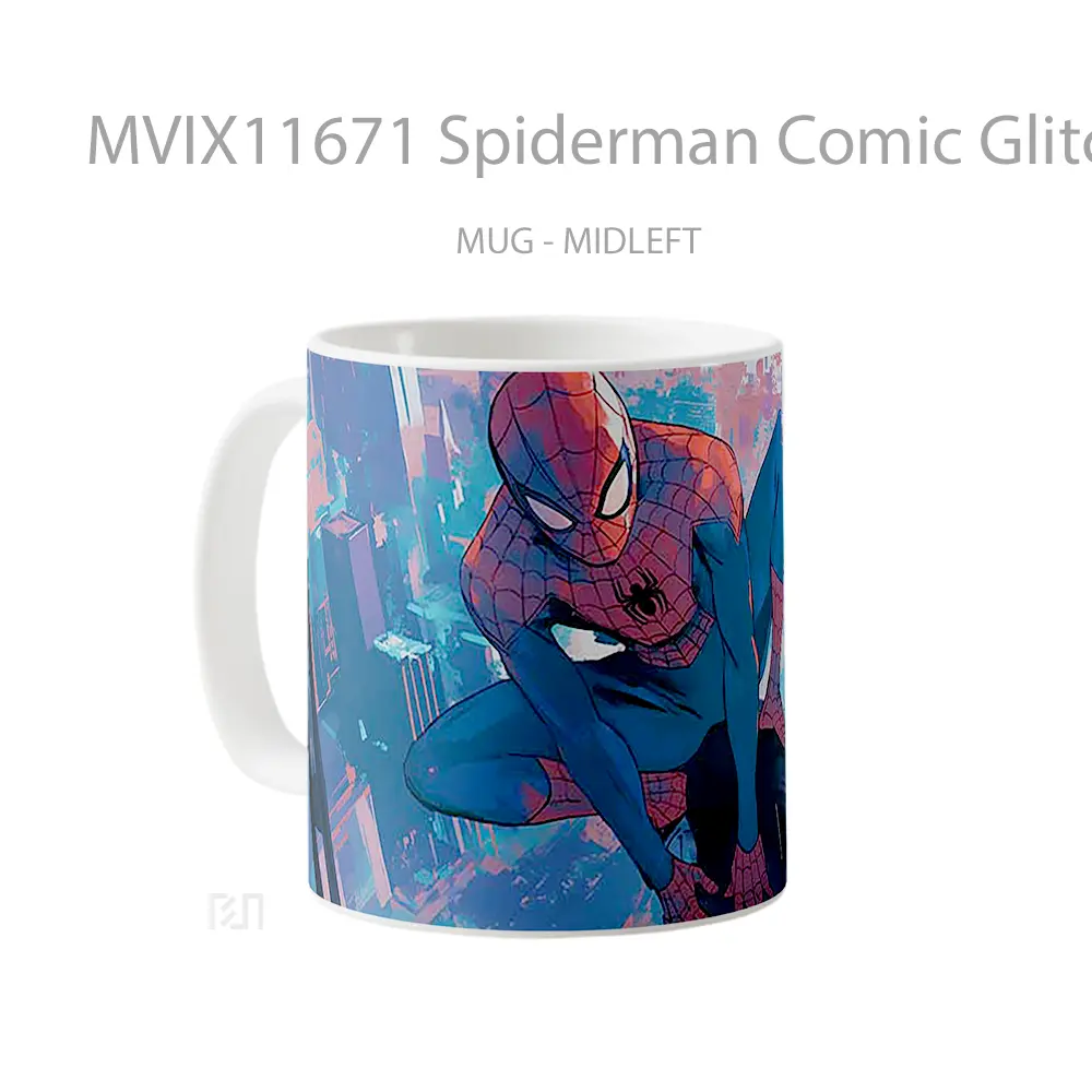Mug Spiderman Comic Glitch Style Pc Laptop Koleksi Mug Film dan Komik - All-side / Desain