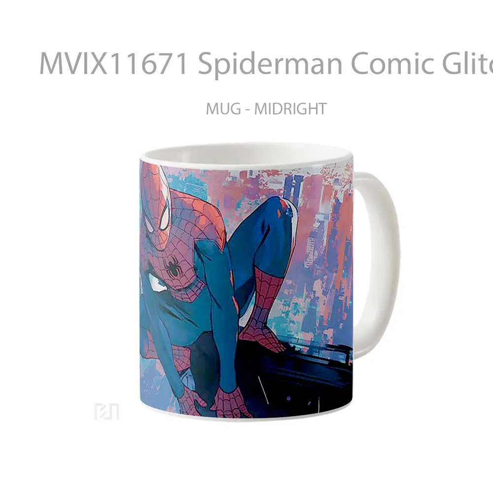 Mug Spiderman Comic Glitch Style Pc Laptop Koleksi Mug Film dan Komik - All-side / Desain