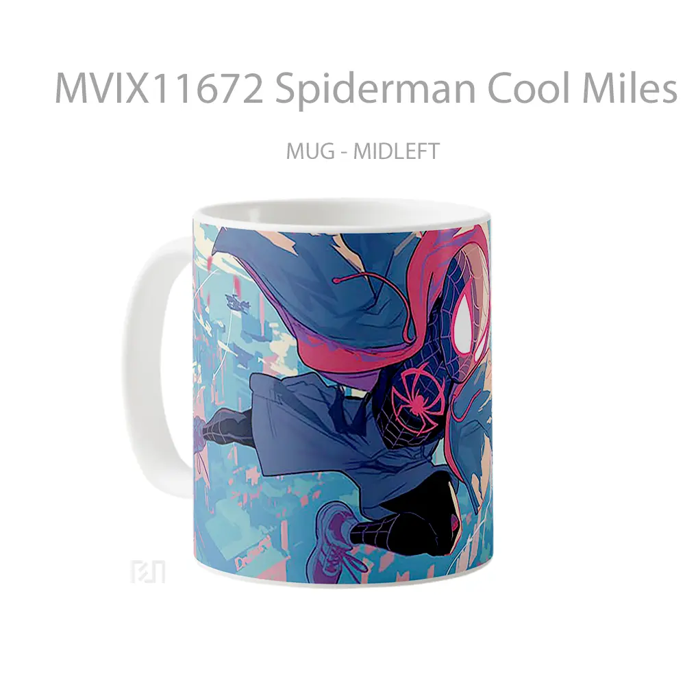 Mug Spiderman Cool Miles Morales Gelas Keramik Koleksi Superhero - All-side / Desain