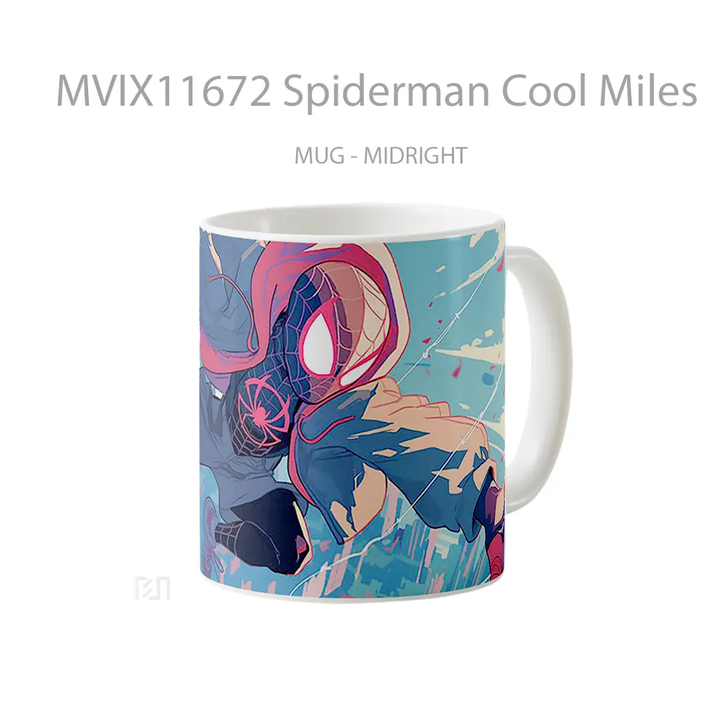 Mug Spiderman Cool Miles Morales Gelas Keramik Koleksi Superhero - All-side / Desain