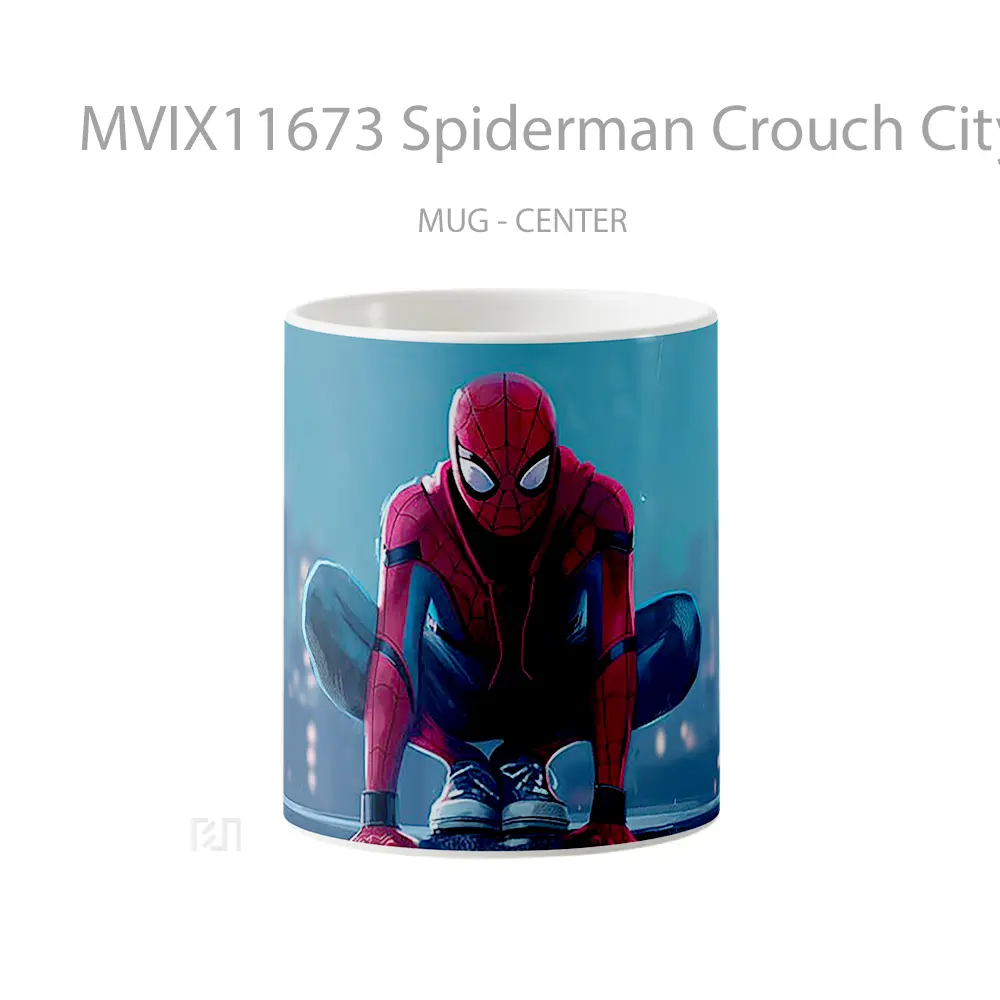 Mug Spiderman Crouch City Gelas Keramik Koleksi Superhero
