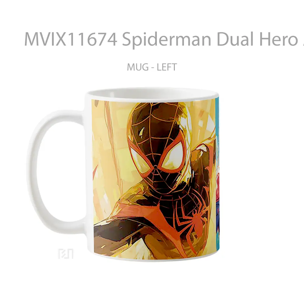 Mug Spiderman Dual Hero Action Gelas Keramik Koleksi Anime - All-side / Desain
