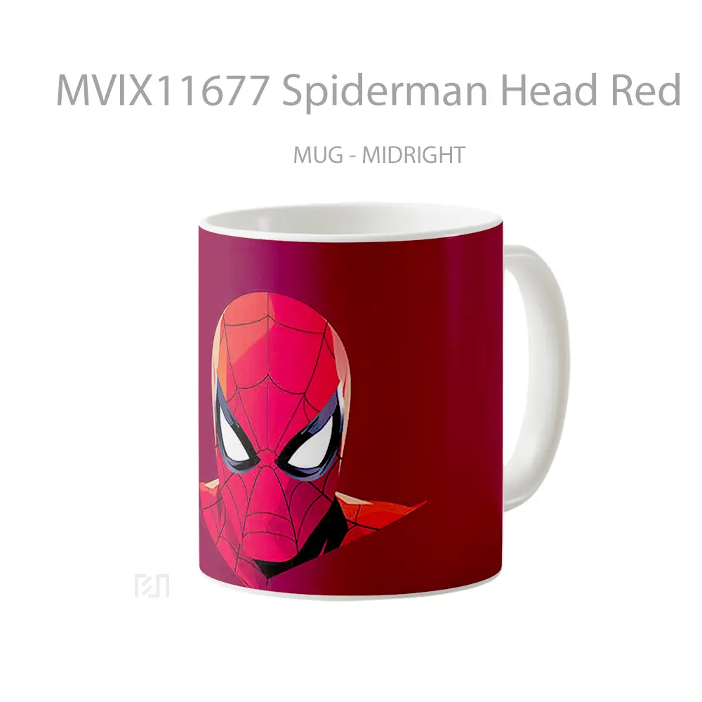 Mug Spiderman Head Red Gelas Keramik Koleksi Superhero - All-side / Desain