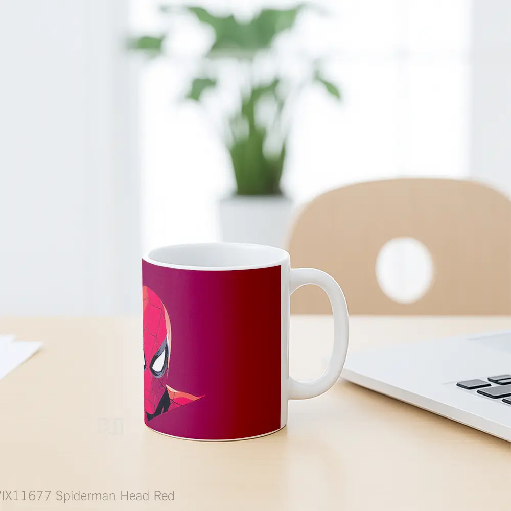 Mug Spiderman Head Red Gelas Keramik Koleksi Superhero - All-side / Desain