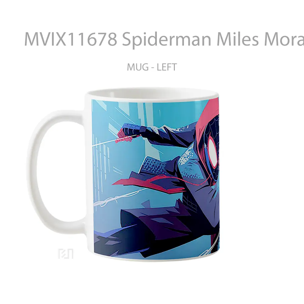 Mug Spiderman Miles Morales Cool Blue Pc Merchandise Karakter Ikonik - All-side / Desain