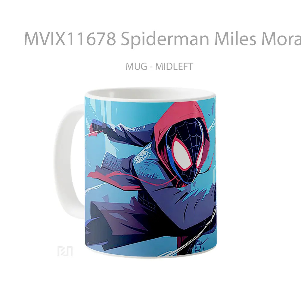 Mug Spiderman Miles Morales Cool Blue Pc Merchandise Karakter Ikonik - All-side / Desain