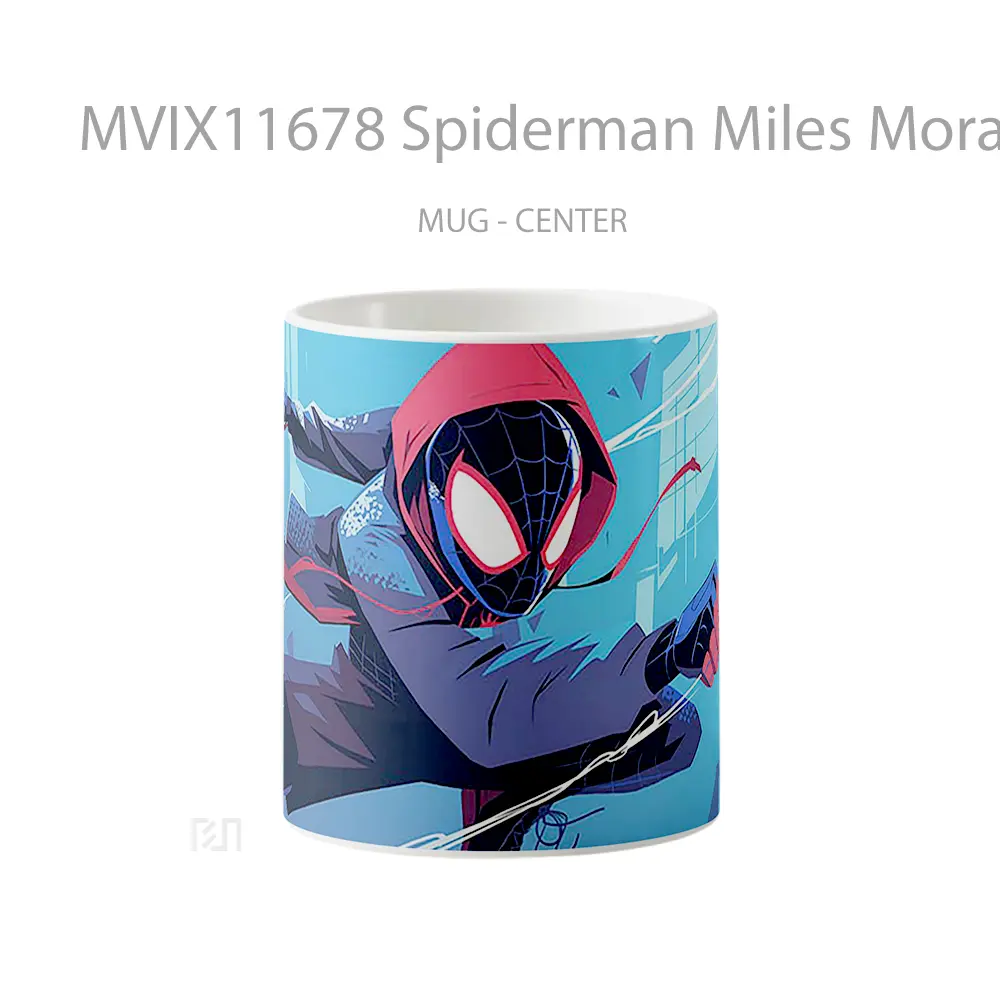 Mug Spiderman Miles Morales Cool Blue Pc Merchandise Karakter Ikonik