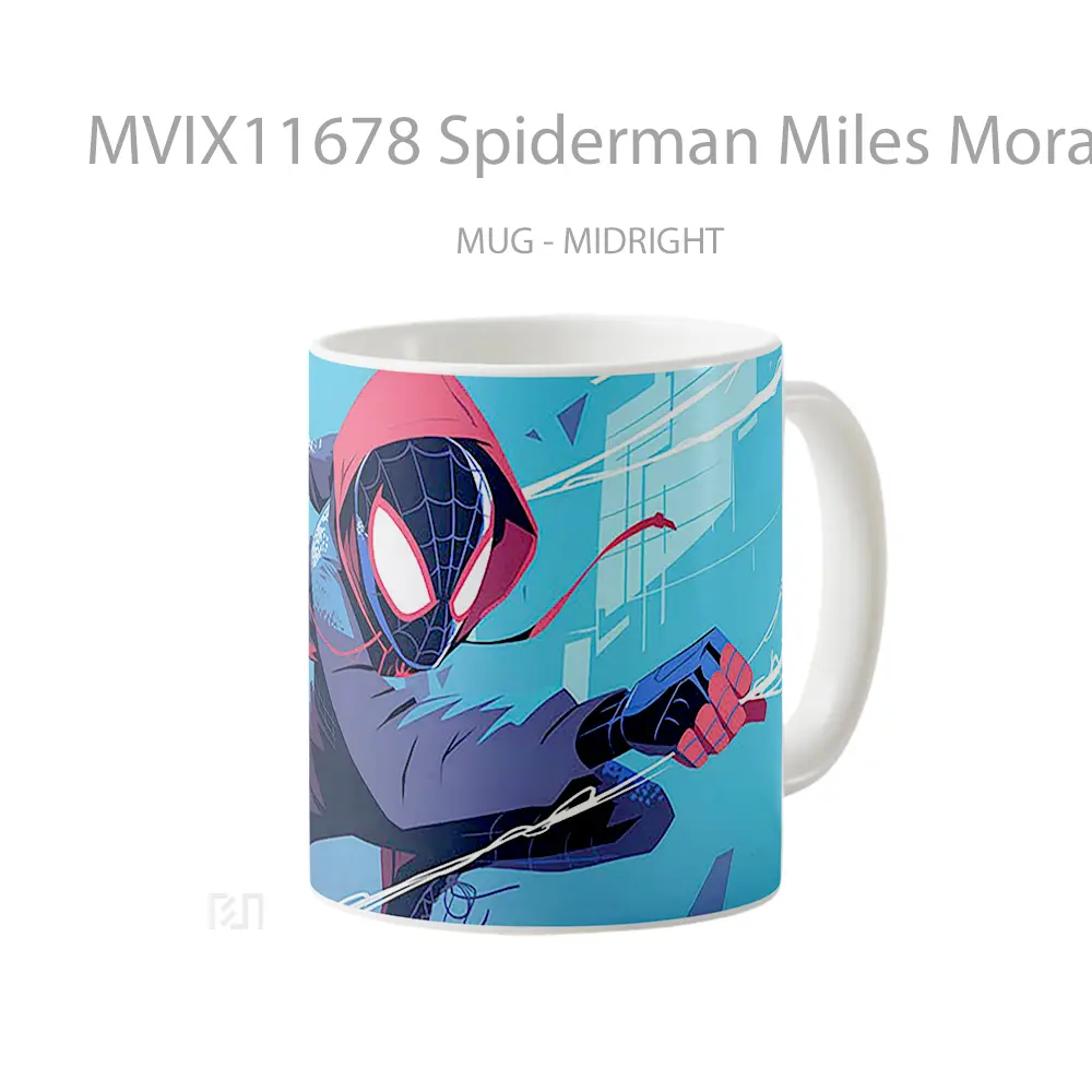 Mug Spiderman Miles Morales Cool Blue Pc Merchandise Karakter Ikonik - All-side / Desain