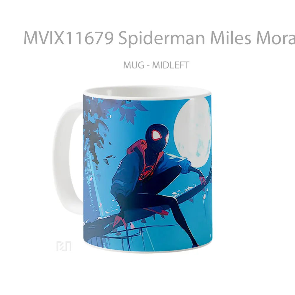 Mug Spiderman Miles Morales Full Moon Gelas Keramik Koleksi Superhero - All-side / Desain