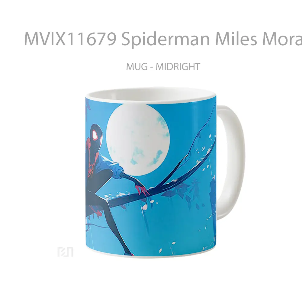 Mug Spiderman Miles Morales Full Moon Gelas Keramik Koleksi Superhero - All-side / Desain