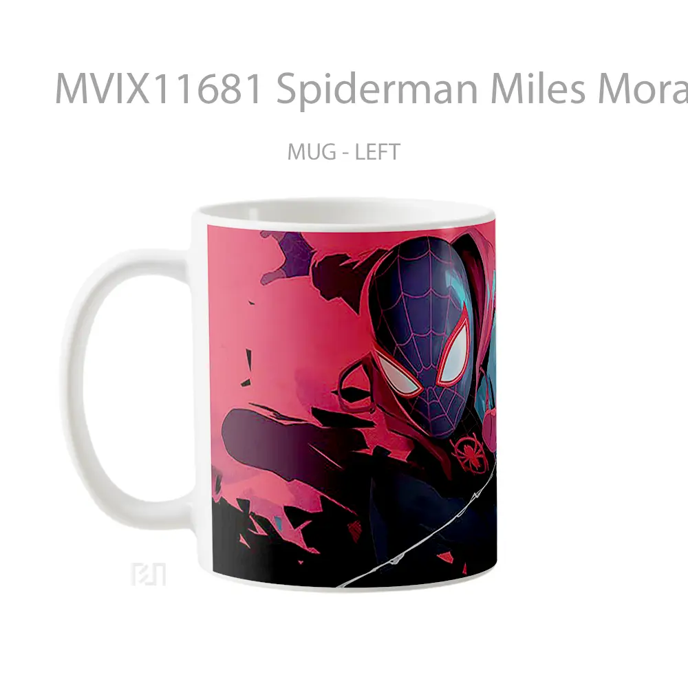 Mug Spiderman Miles Morales Red Black Gelas Keramik Koleksi Superhero - All-side / Desain