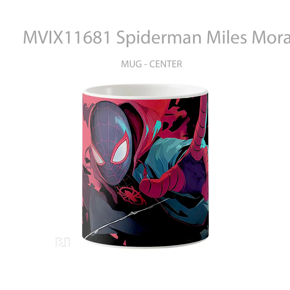 Mug Spiderman Miles Morales Red Black Gelas Keramik Koleksi Superhero