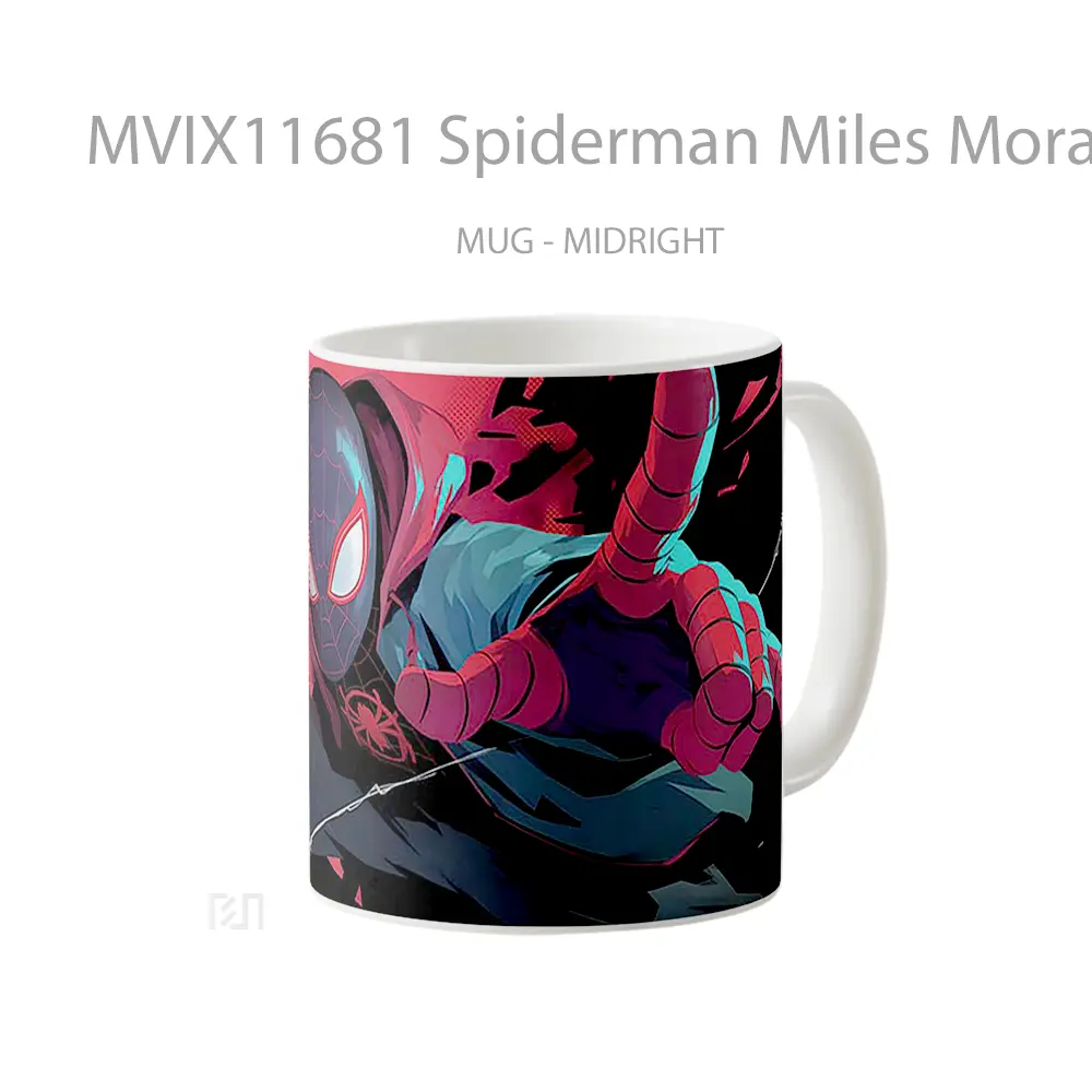 Mug Spiderman Miles Morales Red Black Gelas Keramik Koleksi Superhero - All-side / Desain