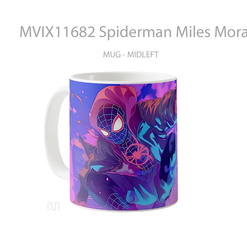 Mug Spiderman Miles Morales Trippy Urban Gelas Keramik Koleksi Superhero - All-side / Desain
