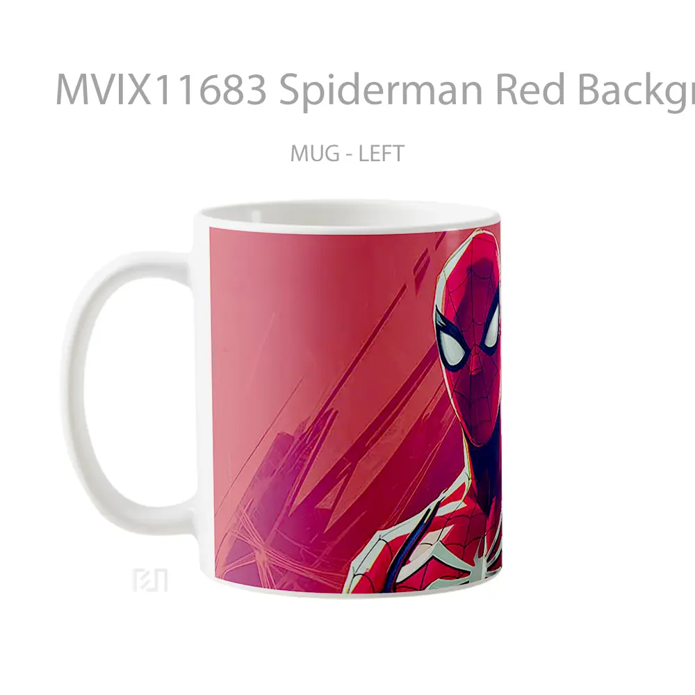 Mug Spiderman Red Background Koleksi Mug Film dan Komik - All-side / Desain