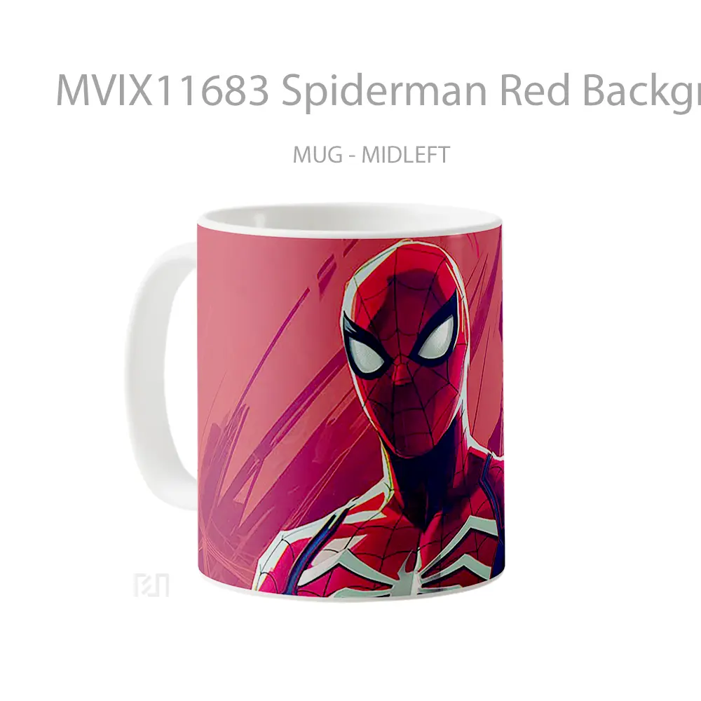 Mug Spiderman Red Background Koleksi Mug Film dan Komik - All-side / Desain
