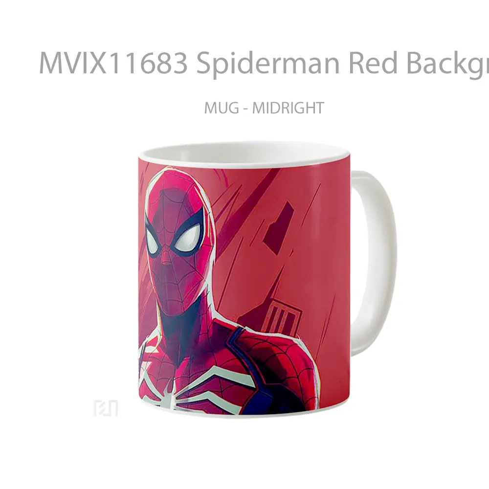 Mug Spiderman Red Background Koleksi Mug Film dan Komik - All-side / Desain