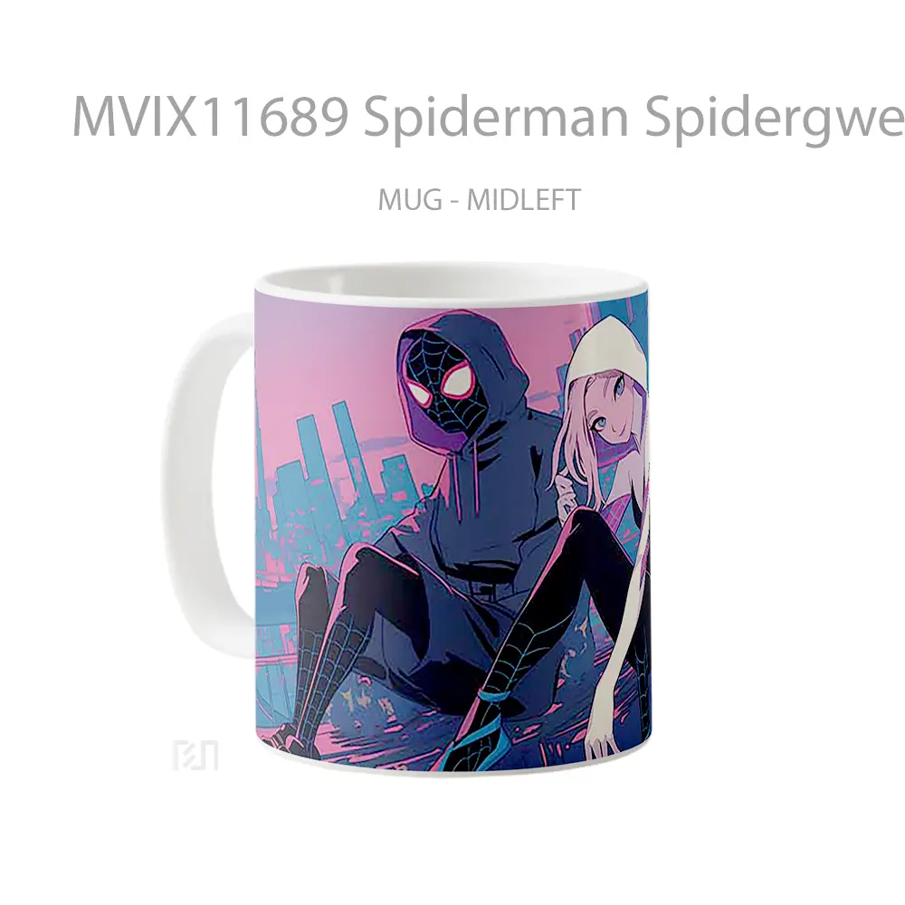 Mug Spiderman Spidergwen Neon City Merchandise Karakter Ikonik - All-side / Desain