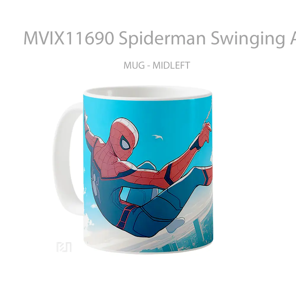 Mug Spiderman Swinging Action Merchandise Karakter Ikonik - All-side / Desain