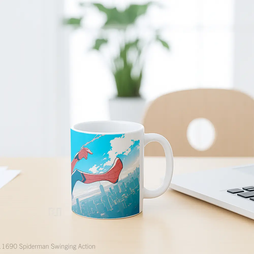 Mug Spiderman Swinging Action Merchandise Karakter Ikonik - All-side / Desain