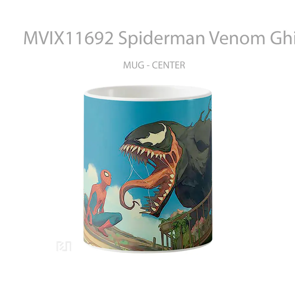 Mug Spiderman Venom Ghibli Style Gelas Keramik Koleksi Superhero
