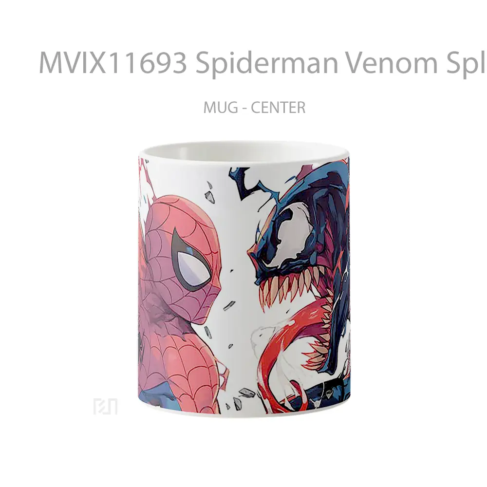 Mug Spiderman Venom Split Screen Gelas Keramik Koleksi Superhero