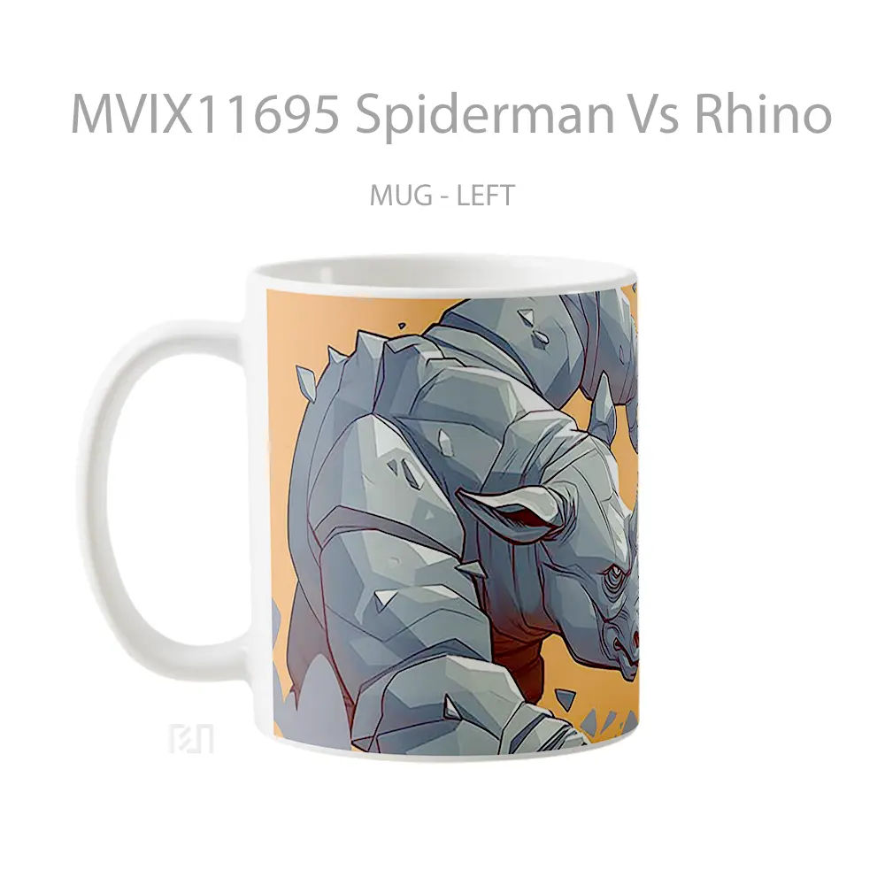 Mug Spiderman Vs Rhino Koleksi Mug Film dan Komik - All-side / Desain
