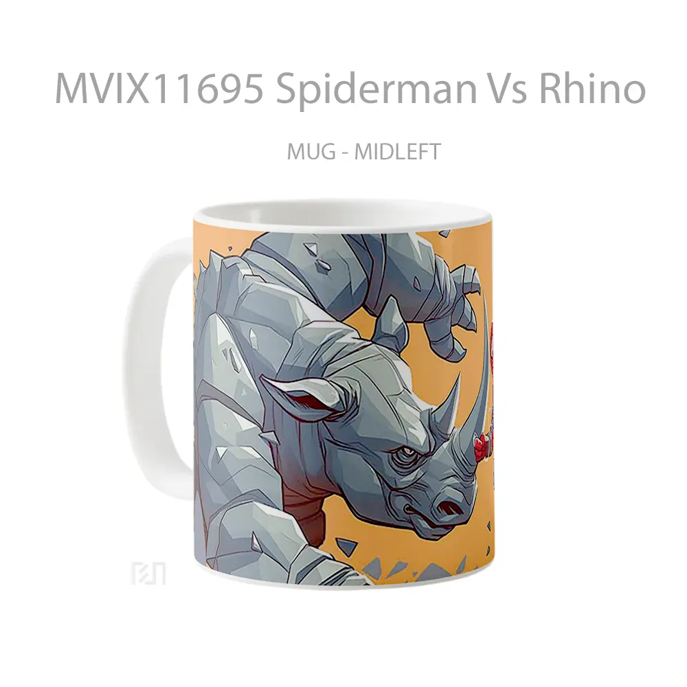 Mug Spiderman Vs Rhino Koleksi Mug Film dan Komik - All-side / Desain