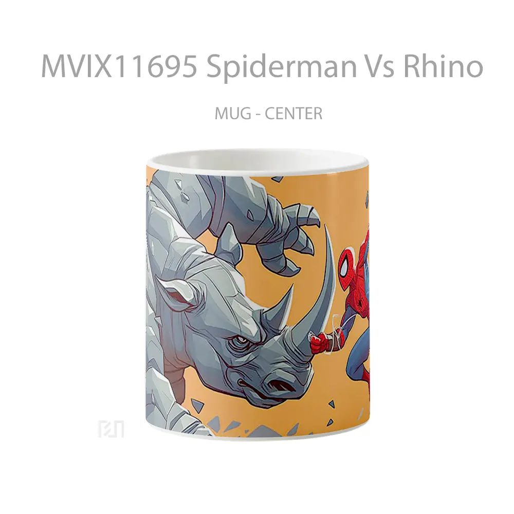 Mug Spiderman Vs Rhino Koleksi Mug Film dan Komik
