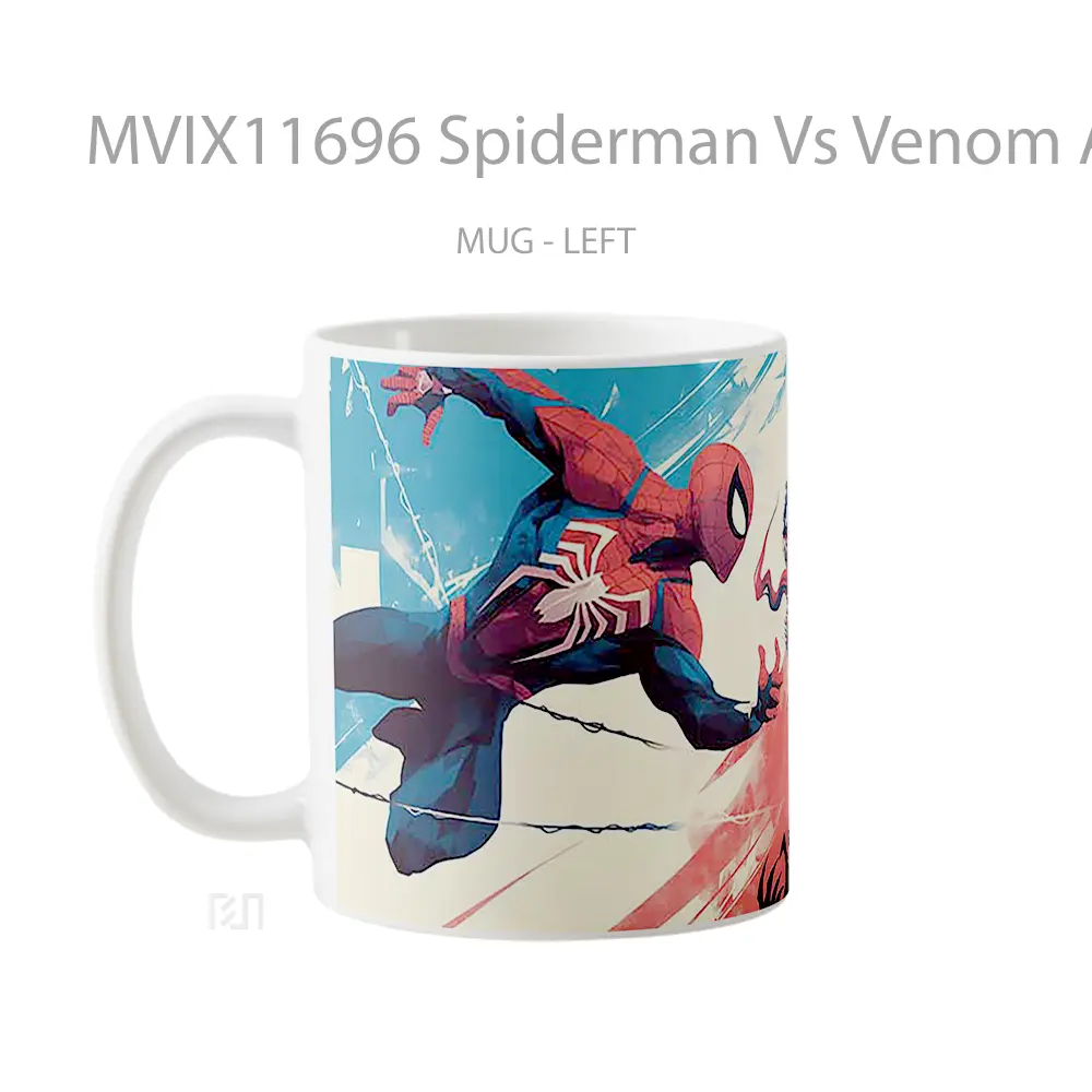 Mug Spiderman Vs Venom Action Scene Merchandise Karakter Ikonik - All-side / Desain