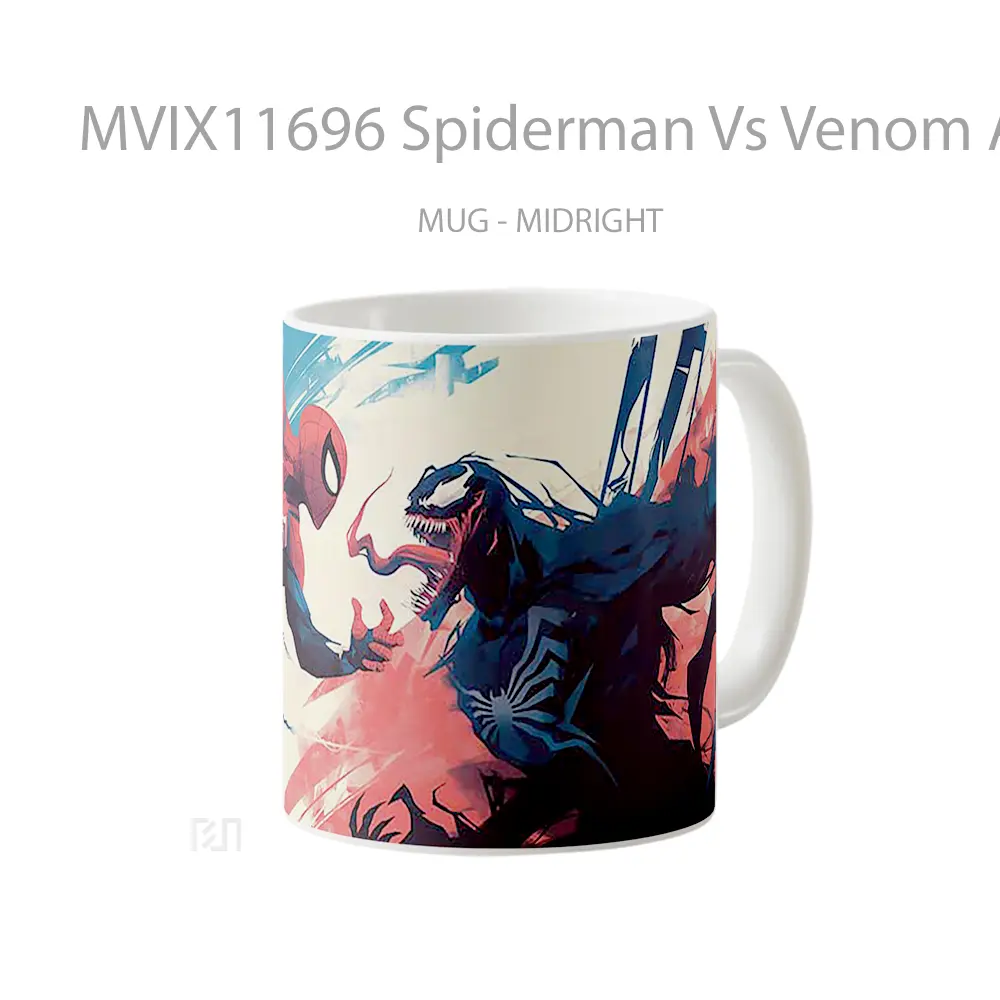 Mug Spiderman Vs Venom Action Scene Merchandise Karakter Ikonik - All-side / Desain