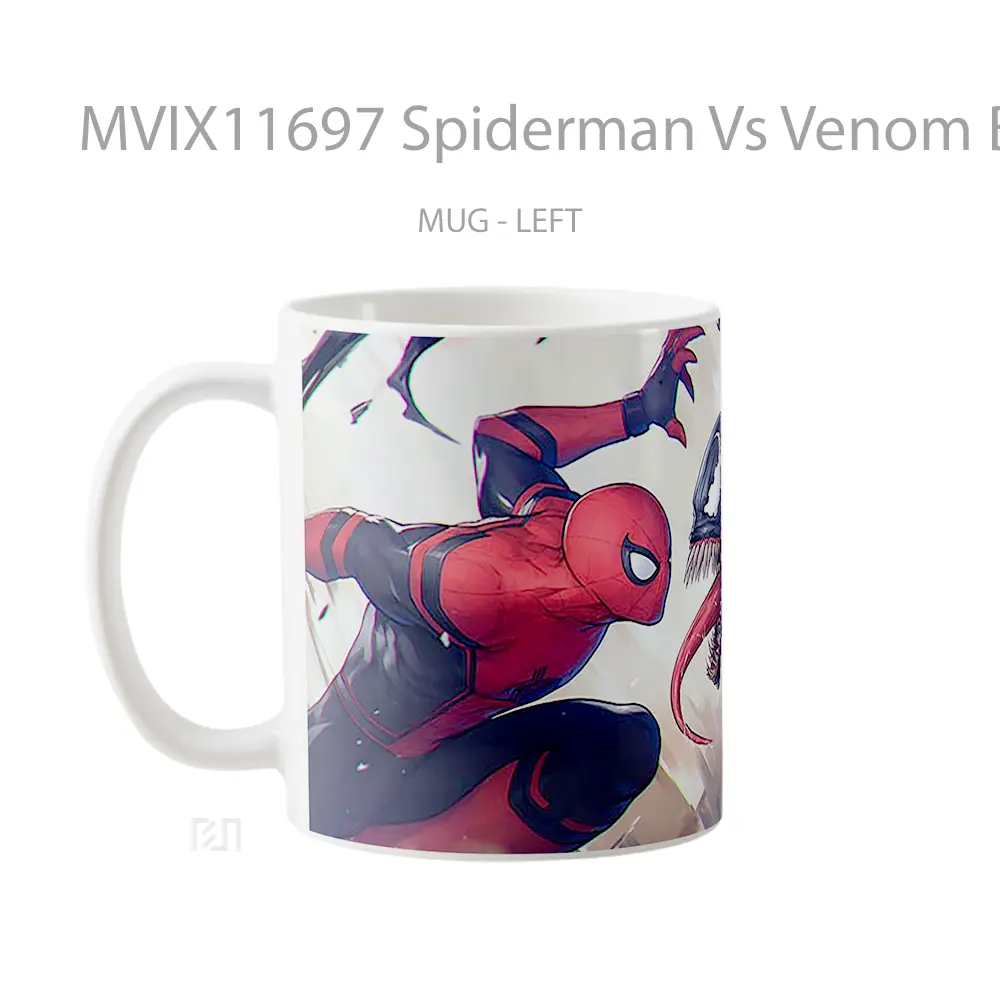 Mug Spiderman Vs Venom Battle 1 Merchandise Karakter Ikonik - All-side / Desain