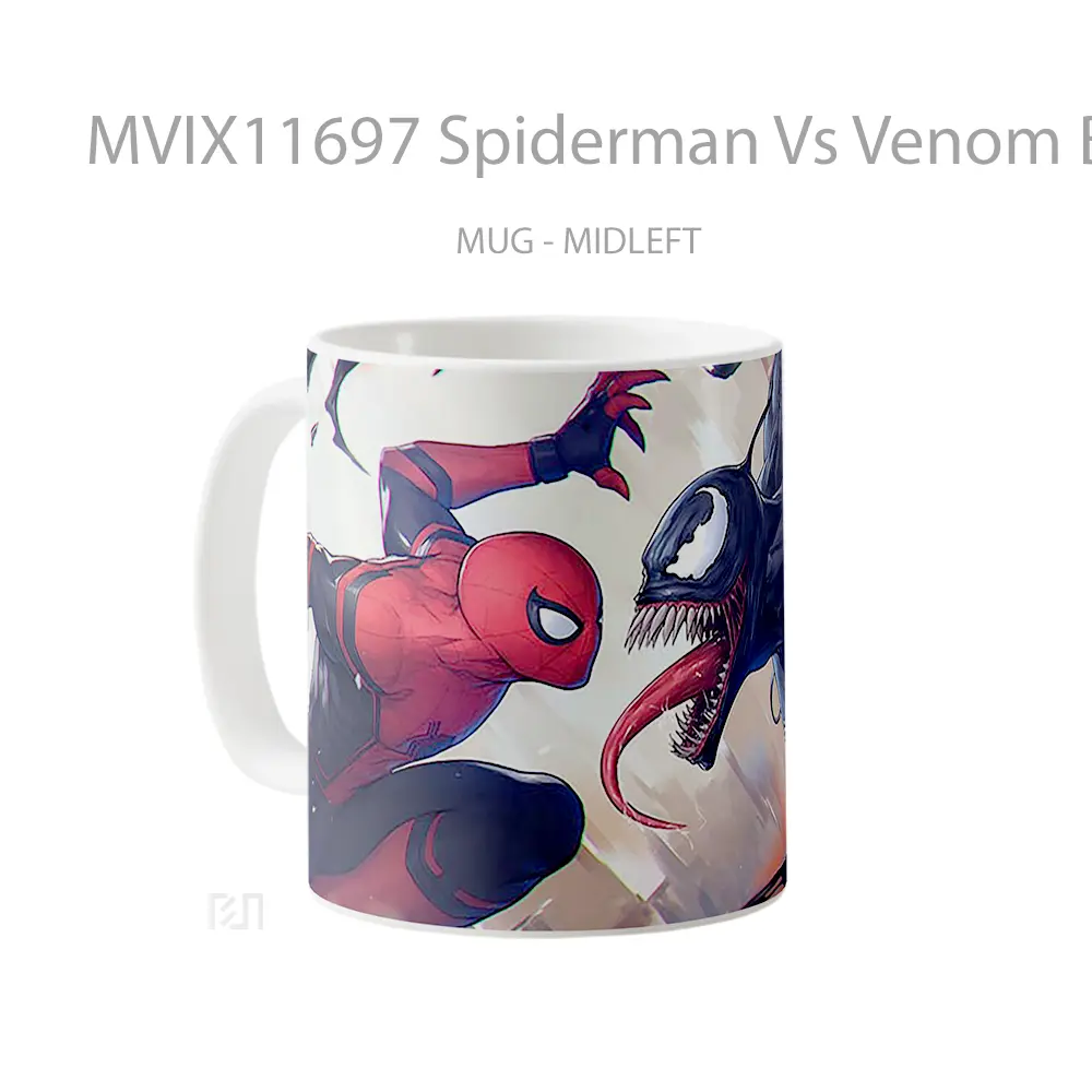 Mug Spiderman Vs Venom Battle 1 Merchandise Karakter Ikonik - All-side / Desain