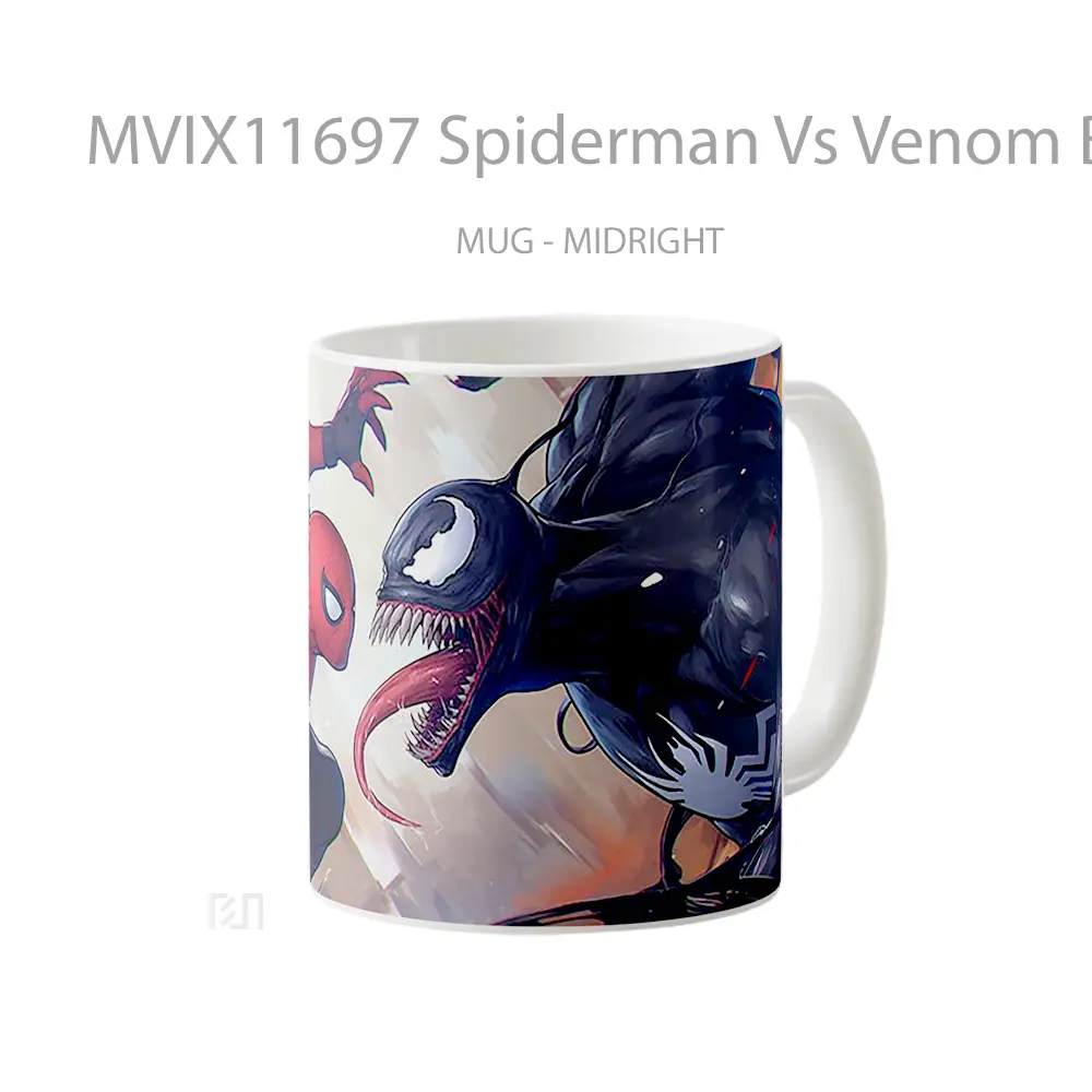 Mug Spiderman Vs Venom Battle 1 Merchandise Karakter Ikonik - All-side / Desain