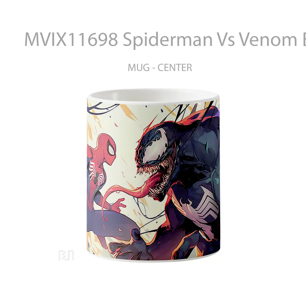 Mug Spiderman Vs Venom Battle Gelas Keramik Koleksi Superhero