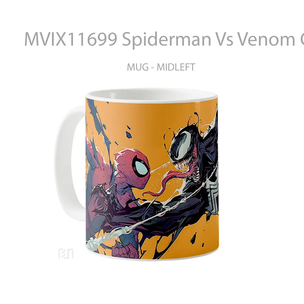 Mug Spiderman Vs Venom Clash Gelas Keramik Koleksi Superhero - All-side / Desain