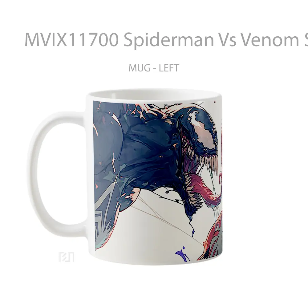 Mug Spiderman Vs Venom Showdown Gelas Keramik Koleksi Superhero - All-side / Desain