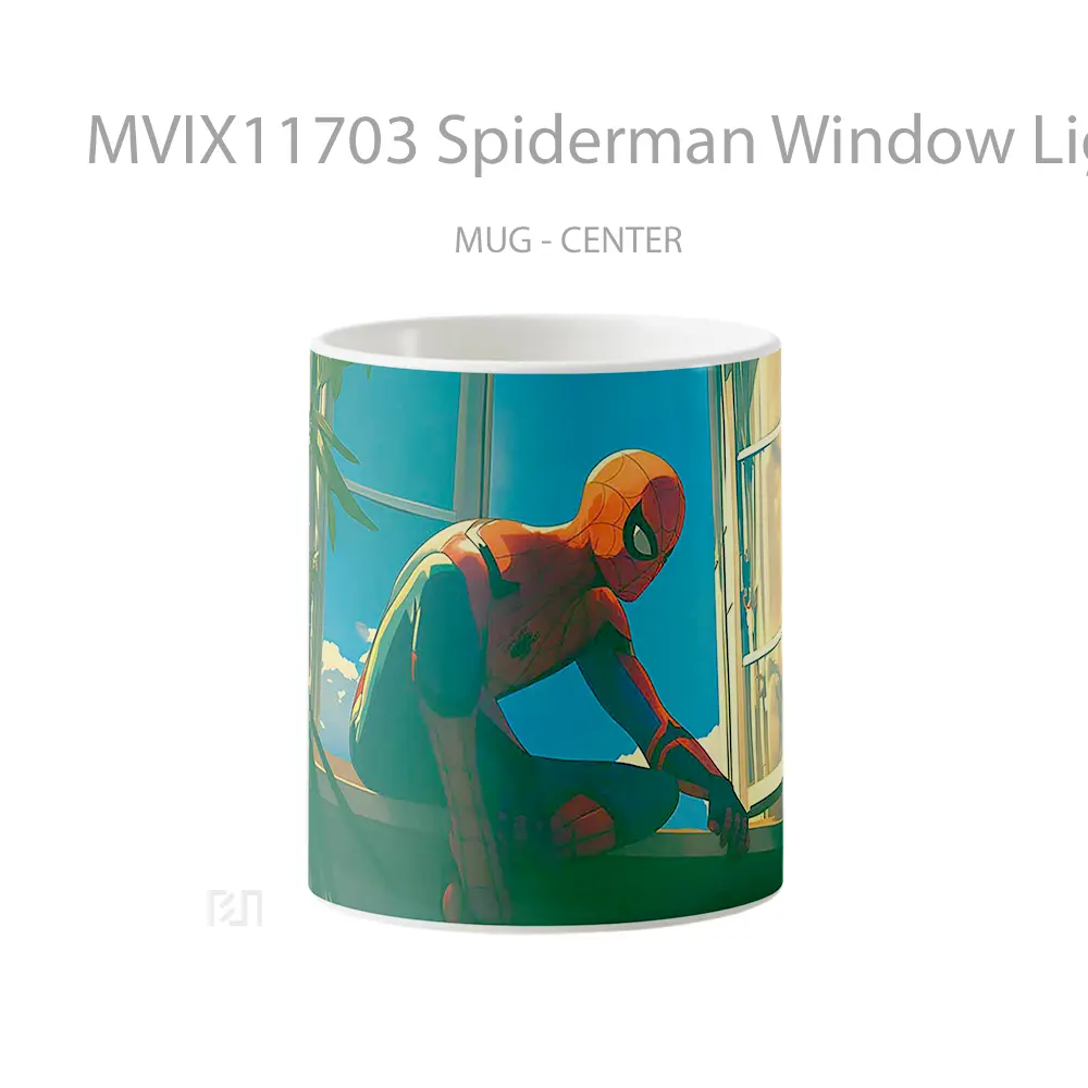 Mug Spiderman Window Light Aesthetic Koleksi Mug Film dan Komik