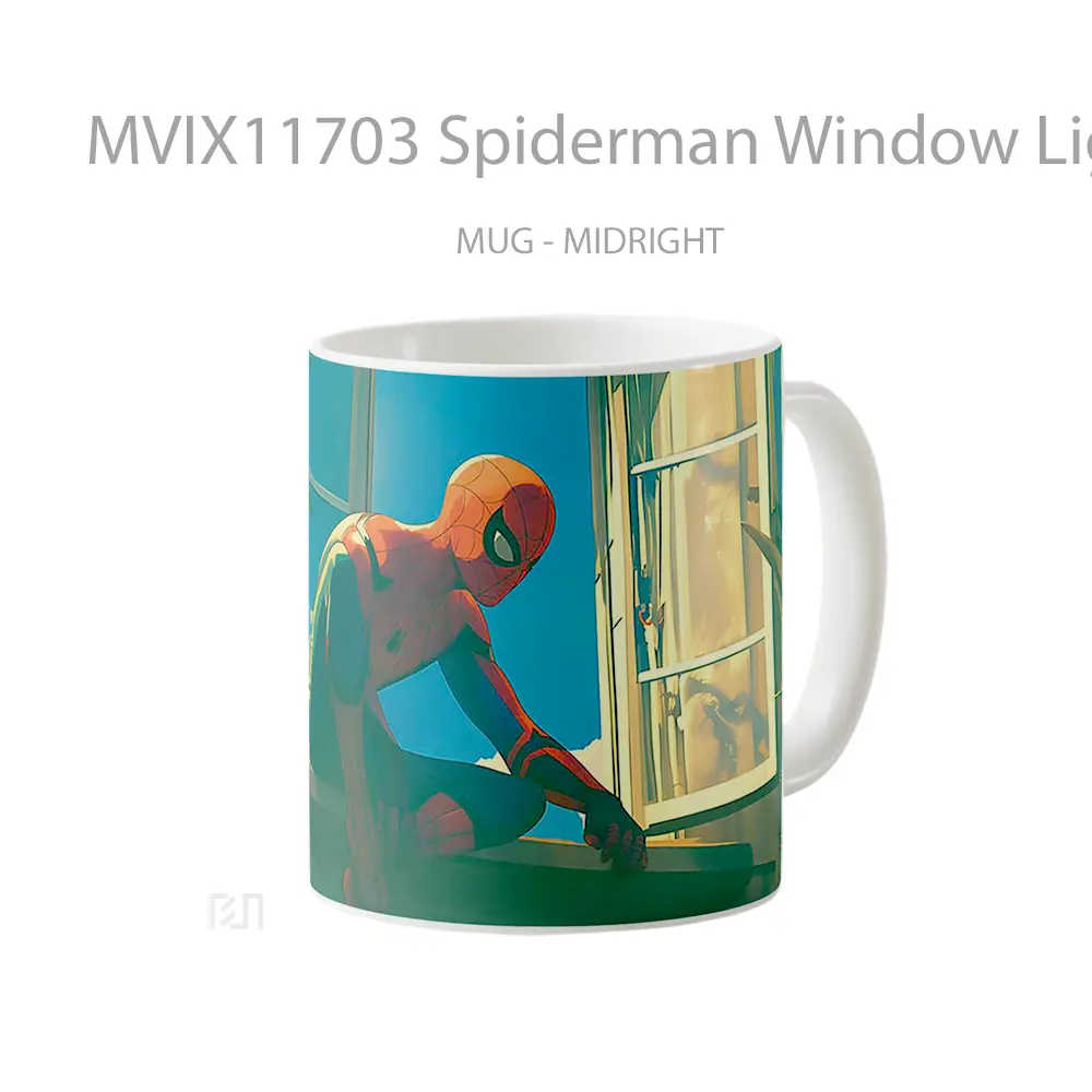 Mug Spiderman Window Light Aesthetic Koleksi Mug Film dan Komik - All-side / Desain