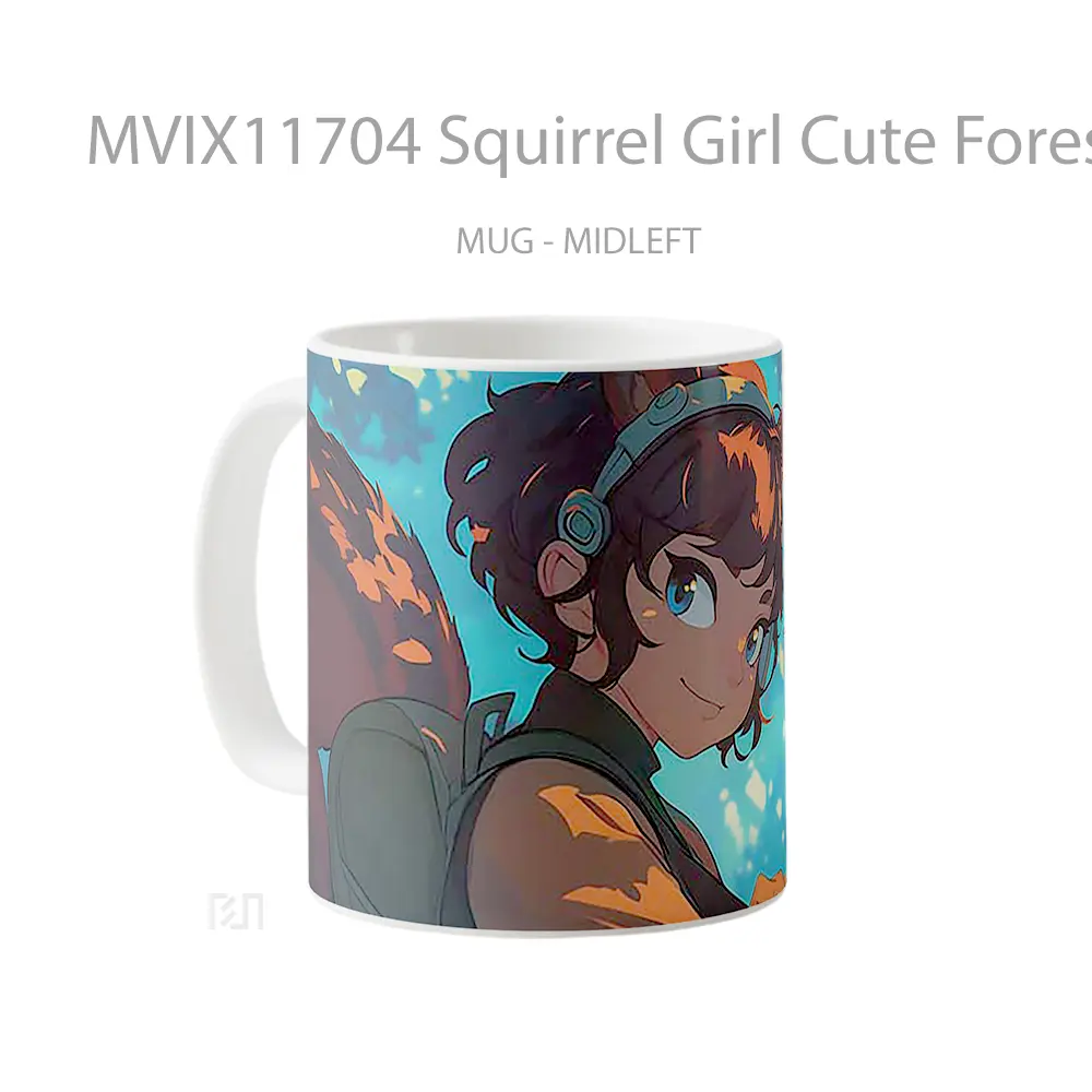 Mug Squirrel Girl Cute Forest Hadiah Lucu dan Menarik - All-side / Desain
