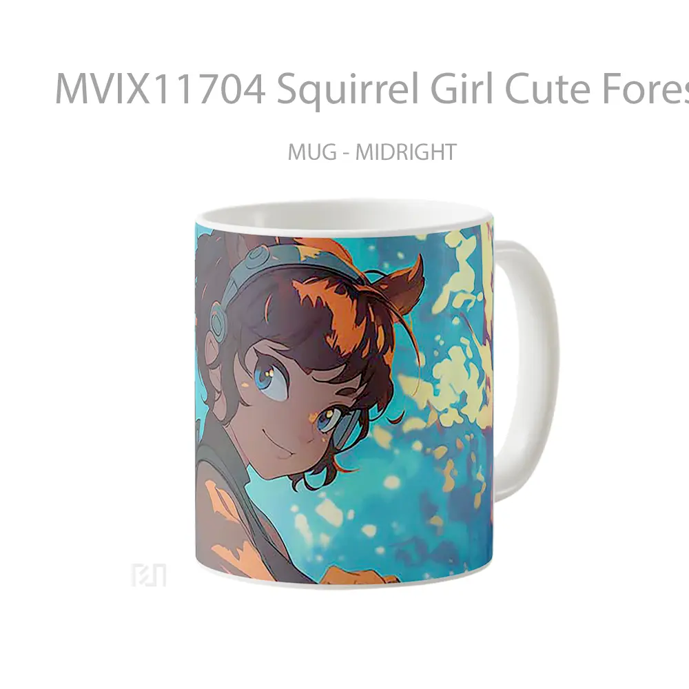 Mug Squirrel Girl Cute Forest Hadiah Lucu dan Menarik - All-side / Desain