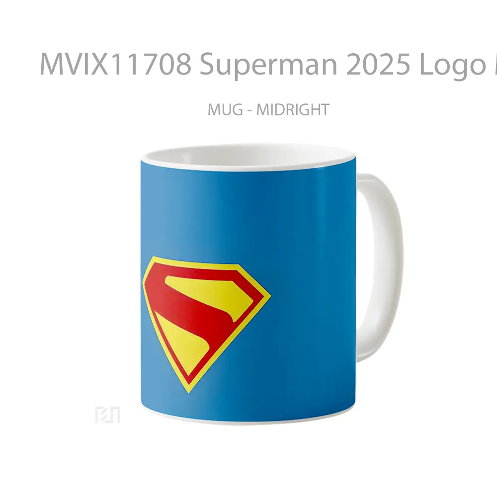 Mug Superman 2025 Logo Minimalist Blue Merchandise Karakter Ikonik - All-side / Desain