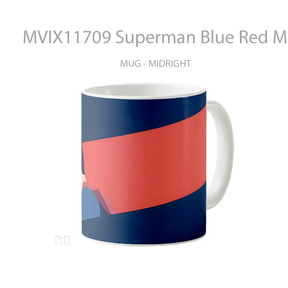 Mug Superman Blue Red Minimalist Gelas Keramik Koleksi Superhero - All-side / Desain