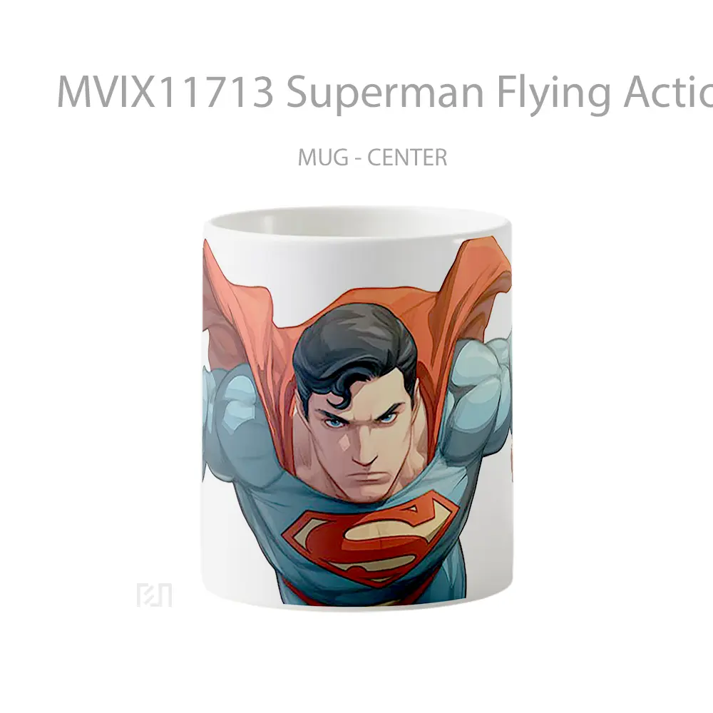 Mug Superman Flying Action Comic Style Hadiah Spesial Fans Superhero
