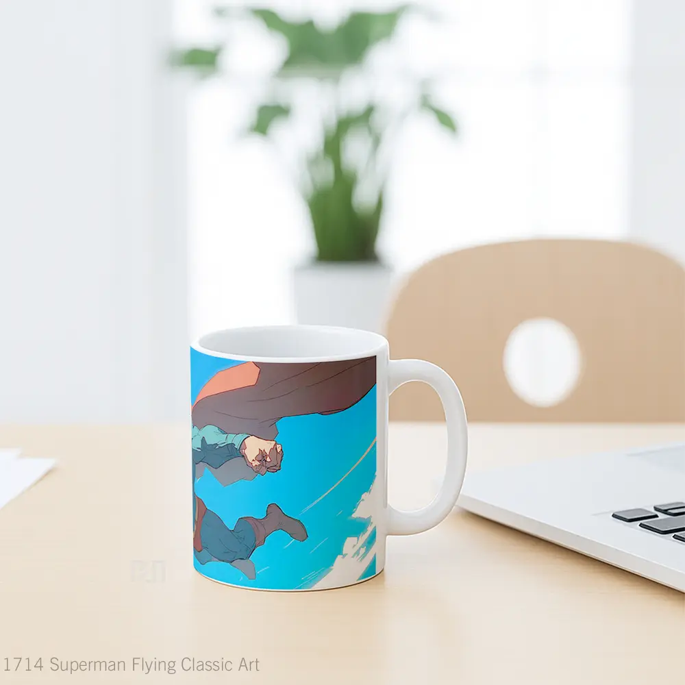 Mug Superman Flying Classic Art Koleksi Mug Film dan Komik - All-side / Desain