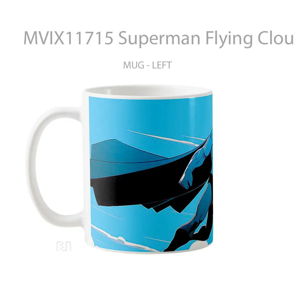 Mug Superman Flying Clouds Laptop Gelas Keramik Koleksi Superhero - All-side / Desain