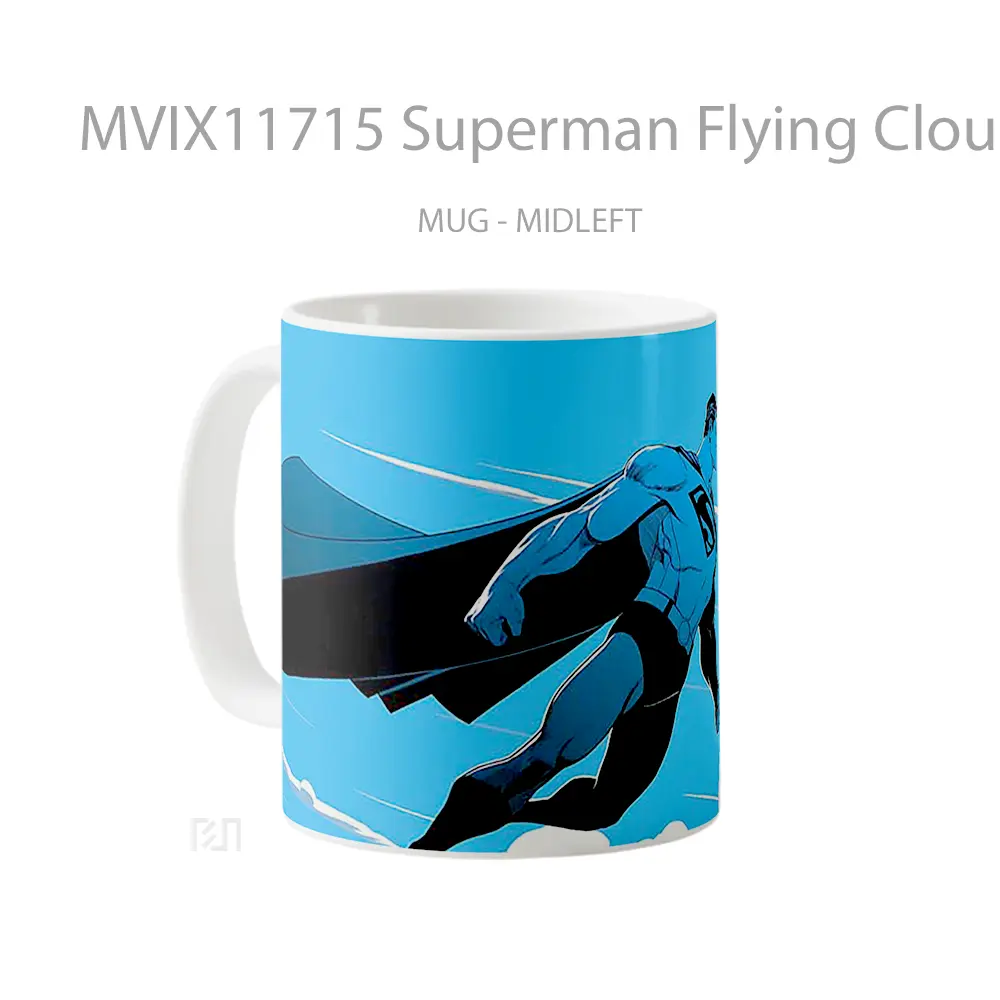 Mug Superman Flying Clouds Laptop Gelas Keramik Koleksi Superhero - All-side / Desain