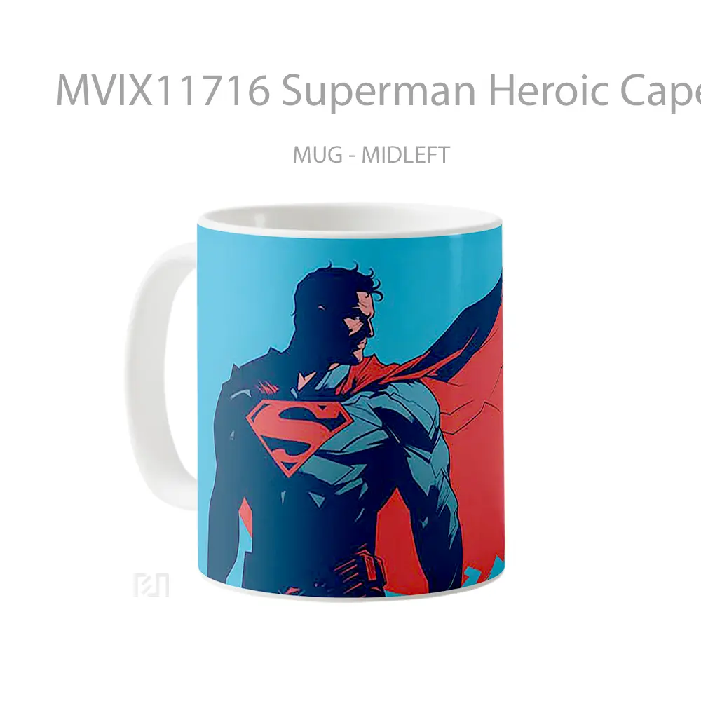 Mug Superman Heroic Cape Flowing Hadiah Unik Anime Lovers - All-side / Desain