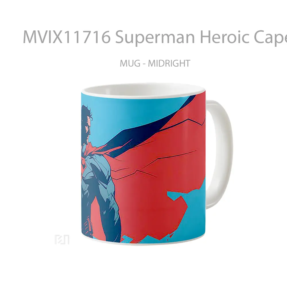Mug Superman Heroic Cape Flowing Hadiah Unik Anime Lovers - All-side / Desain