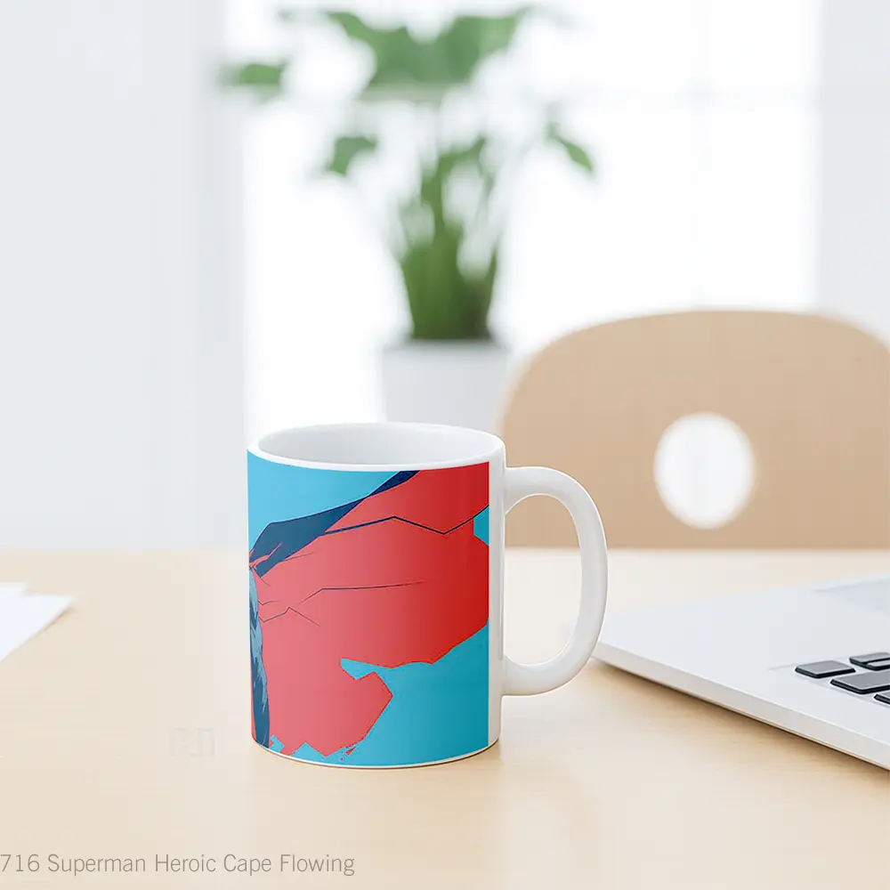 Mug Superman Heroic Cape Flowing Hadiah Unik Anime Lovers - All-side / Desain